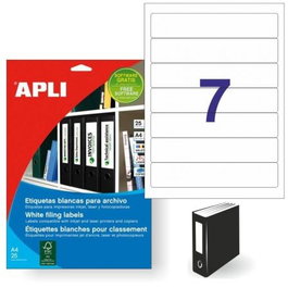 Apli Etiquetas Adhesivas 190 x 38 mm, 25 Hojas
